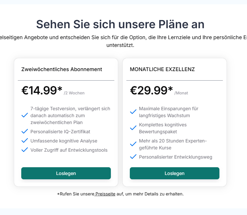 MyIQ Preise im Überblick und 7 Tage Kostenlos testen